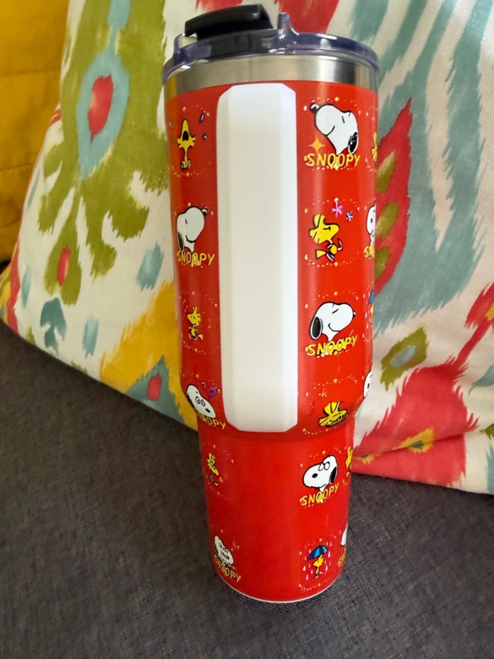 Snoopy Red Stainless Travel Mug with Handle - Picture 4 of 13